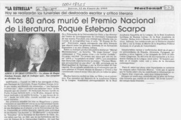 A los 80 años murió el Premio Nacional de Literatura, Roque Esteban Scarpa  [artículo].