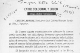 Entre coloquial y lírico  [artículo] Diego Muñoz Valenzuela.