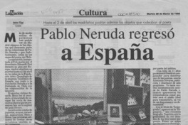 Pablo Neruda regresó a España  [artículo] Aminie Filippi.
