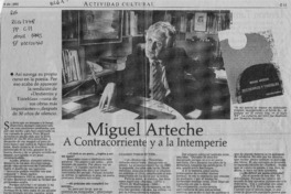 Miguel Arteche a contracorriente y a la intemperie  [artículo] Eduardo Arancibia.