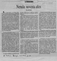 Neruda, noventa años  [artículo] Poli Délano.