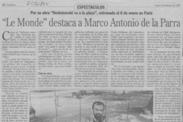 "Le Monde" destaca a Marco Antonio de la Parra