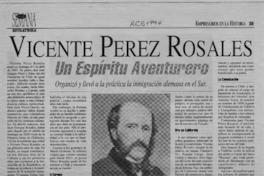 Vicente Pérez Rosales, un espíritu aventurero