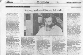 Recordando a Alfonso Alcalde  [artículo] Sergio Vodanovic.
