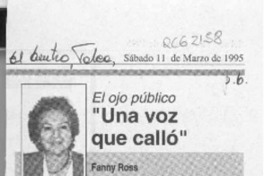 Una voz que calló  [artículo] Fanny Ross.