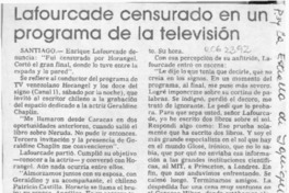 Lafourcade censurado en un programa de televisión  [artículo].