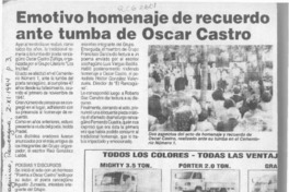 Emotivo homenaje de recuerdo ante tumba de Oscar Castro  [artículo].