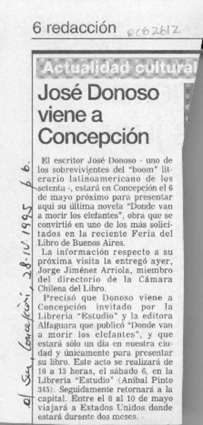 José Donoso viene a Concepción  [artículo].