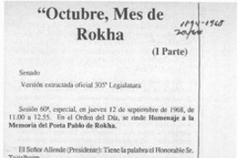 Octubre, mes de Rokha  [artículo].