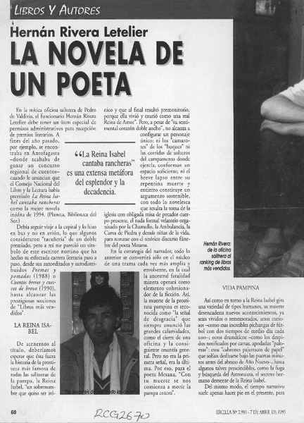 La novela de un poeta  [artículo] Floridor Pérez.