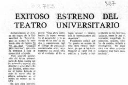 Exitoso estreno del Teatro Universitario