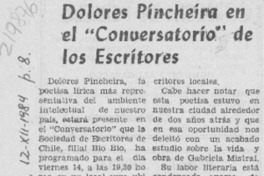 Dolores Pincheira en el "Conversatorio" de los escritores