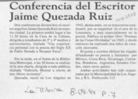 Conferencia del escritor Jaime Quezada Ruiz  [artículo].