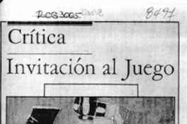 Invitación al juego  [artículo] Luis Vargas Saavedra.
