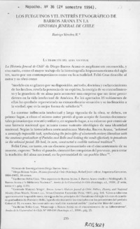 Los fueguinos y el interés etnográfico de Barros Arana en La Historia Jeneral de Chile  [artículo] Rodrigo Sánchez R.