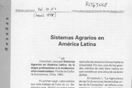 Sistemas agrarios en América Latina  [artículo] Sergio Gómez.