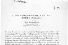 El discurso religiosos en Mistral, Uribe y Quezada