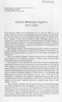 Carlos Munizaga Aguirre  [artículo] Manuel Dannemann.