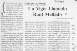 Un vigía llamado Raúl Mellado  [artículo] Bernardo Chandía Fica.