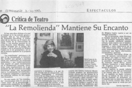 "La remolienda" mantiene su encanto  [artículo] Carola Oyarzún L.