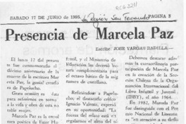 Presencia de Marcela Paz  [artículo] José Vargas Badilla.