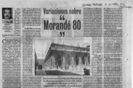 Variaciones sobre "Morandé 80"  [artículo] Luis Sánchez Latorre.