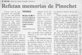 Refutan memorias de Pinochet  [artículo].
