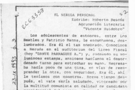 El Neruda personal  [artículo] Roberto Bescós.