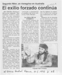 El exilio forzado continúa  [artículo] Bladimiro Matamala Gallardo.