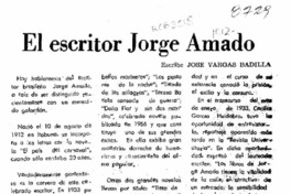 El escritor Jorge Amado  [artículo] José Vargas Badilla.