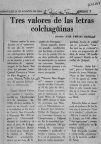 Tres valores de las letras colchagüinas  [artículo] José Vargas Badilla.