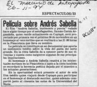 Película sobre Andrés Sabella  [artículo].