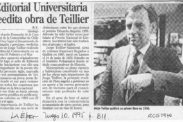 Editorial Universitaria reedita obra de Jorge Teillier  [artículo] R. V.