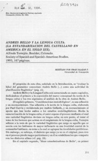 Andrés Bello y la lengua culta  [artículo] Omar Salazar P.