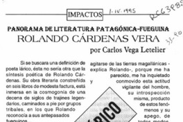 Rolando Cárdenas Vera  [artículo] Carlos Vega Letelier.