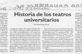 Historia de los teatros universitarios  [artículo] Antonio Rojas Gómez.