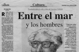 Entre el mar y los hombres  [artículo] María Eugenia Meza.