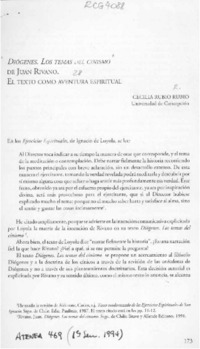 Diógenes, los temas del cinismo de Juan Rivano  [artículo] Cecilia Rubio Rubio.