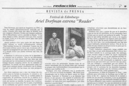 Ariel Dorfman estrena "Reader"  [artículo].