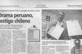 Drama peruano, testigo chileno  [artículo] Rodolfo Arenas R.
