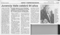 Juvencio Valle celebró 94 años  [artículo].