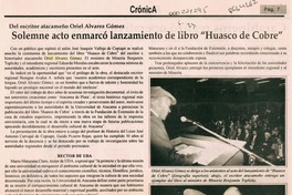 Solemne acto enmarcó lanzamiento de libro "Huasco de cobre"