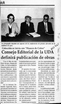 Consejo editorial de la UDA definirá publicación de obras  [artículo].