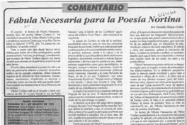 Fábula necesaria para la poesía nortina  [artículo] Osvaldo Maya Cortés.