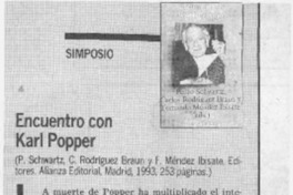 Encuentro con Karl Popper  [artículo] Francisco José Folch.