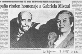 En España rinden homenaje a Gabriela Mistral  [artículo].
