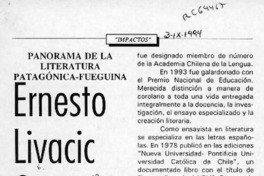 Ernesto Livacic Gazzano  [artículo] Carlos Vega Letelier.
