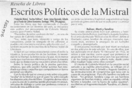 Escritos políticos de la Mistral  [artículo] María Rosa Verdejo.