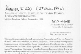 La luna, el viento, el año, el día de Ana Pizarro  [artículo] María Nieves Alonso.