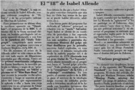 El "18" de Isabel Allende